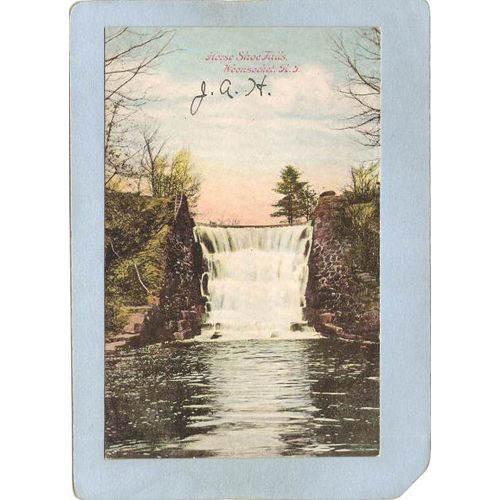 Rhode Island Woonsocket Postcard Horse Shoe Falls~1236