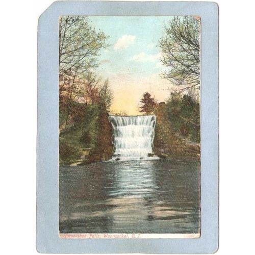 Rhode Island Woonsocket Postcard Horse Shoe Falls~1234
