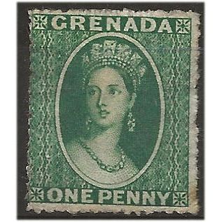 Grenada 1861 SG2 1d Green Wmk Small Star Mounted Mint . ..