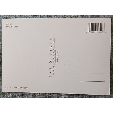 X Files Post Card 105-390 Dana Scully (Gillian Anderson), USA 1995