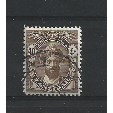 Zanzibar.SG316 40c Sultan Khalifa bin Harub (Sepia).Fine Used.Jul24a