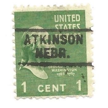 PRECANCEL -T&T ATKINSON, NEB 729 ON 1c PREXY