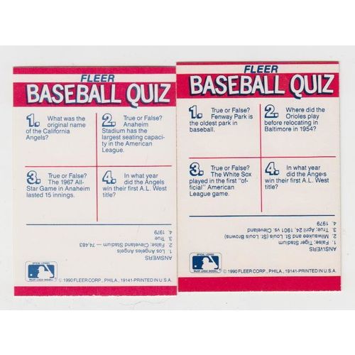 Two 1990 Fleer Action Series California Angels Team Logo Stickers cards