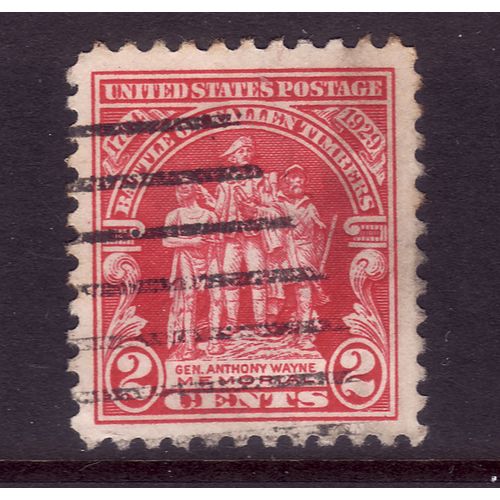 USA 1929 2c RED BATTLE FALLEN TIMBERS SG 681 FINE USED#5