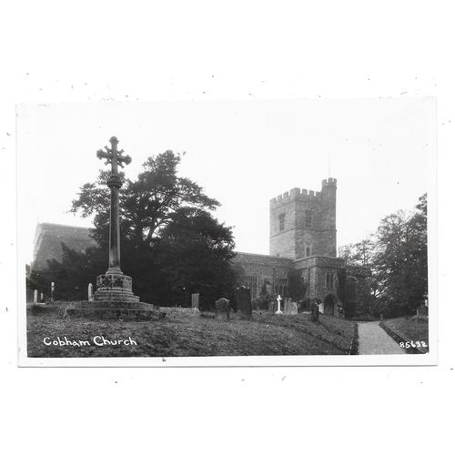 SUPERB REAL PHOTOGRAPHIC POSTCARD OF THE CHURCH COBHAM SURREY (1789)