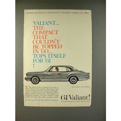 1961 Chrysler Valiant Car Ad - Tops Itself!