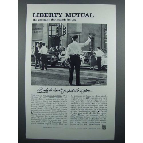 1961 Liberty Mutual Insurance Ad - Jumped the Light