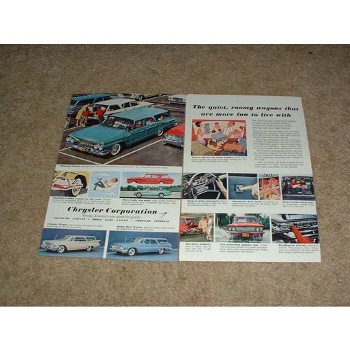 1961 Chrysler, Plymouth, Dodge Dart Wagons 2pg Ad NICE!