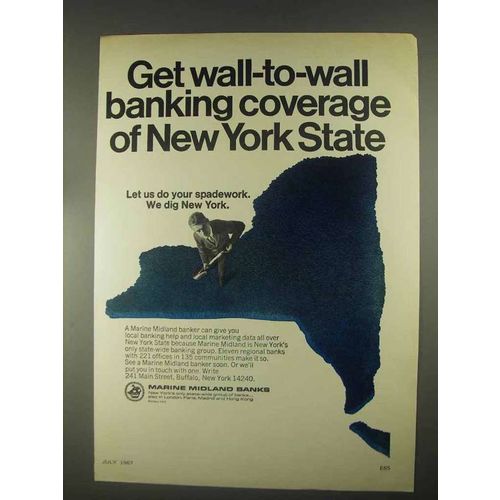 1967 Marine Midland Banks Ad - Let Us Do Spadework