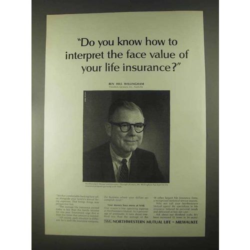 1967 Northwestern Mutual Life Ad - The Face Value
