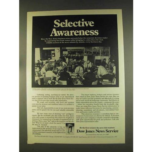 1976 Dow Jones News Service Ad - Selective Awareness