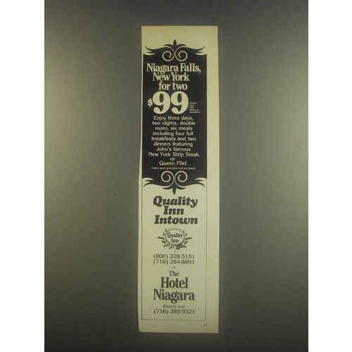 1985 Quality Inn and Hotel Niagara Ad - Niagara Falls