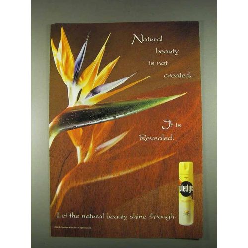 1996 Pledge Cleanser Ad - Natural Beauty
