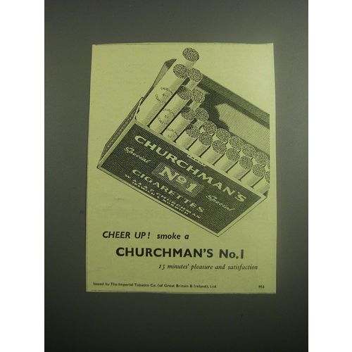 1948 Churchman's No. 1 Cigarettes Ad