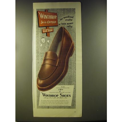 1946 Winthrop Shoes Ad - Winthrop In-'n-outers new leisure shoe for men