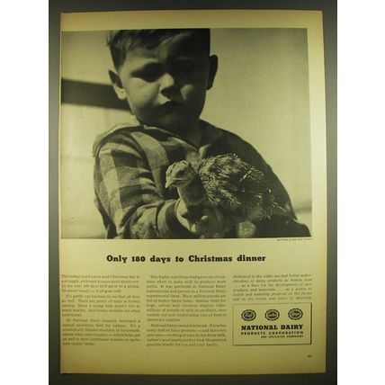 1945 National Dairy Products Corporation Ad - Only 180 days to Christmas dinner