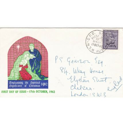 Australia 1962 Christmas FDC Sydney GPO cancel written VGC
