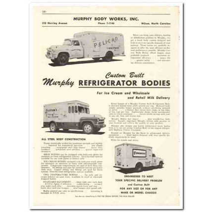 Murphy Body Works Inc 1956 vintage dairy catalog refrigerator trucks