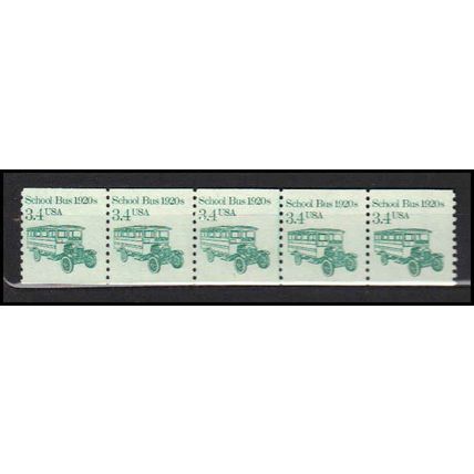 2123 3.4c School Bus Fine MNH Dry Gum PNC 1/5 X0023
