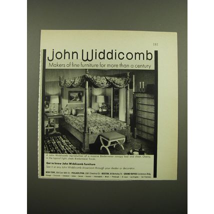 1968 John Widdicomb Biedermeier Canopy Bed and Chest Advertisement