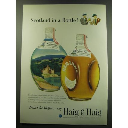 1949 Haig & Haig Scotch Ad - Scotland in a bottle