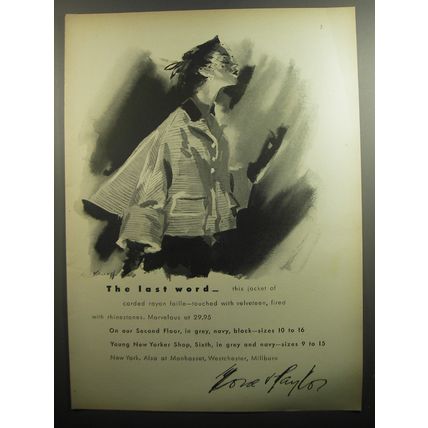 1951 Lord & Taylor Jacket Ad - The last word