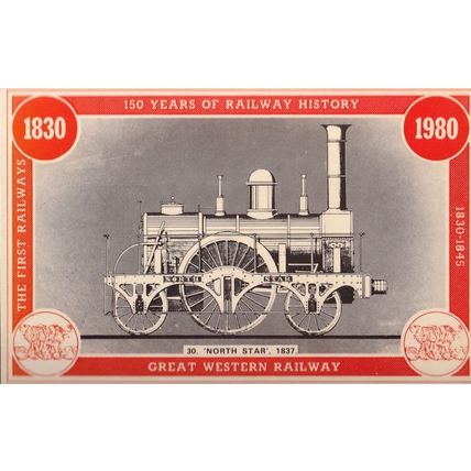 GRW Great Western North Star 1837 Train Anniversary Postcard