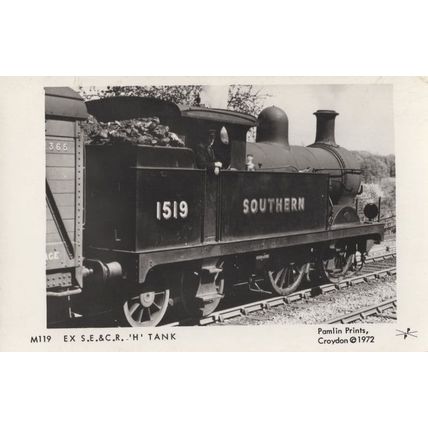 H Tank Train 1519 Southern Real Photo Railway Postcard
