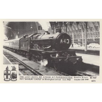 Banbury Castle Train at Birmingham Railway Station Real Photo Postcard