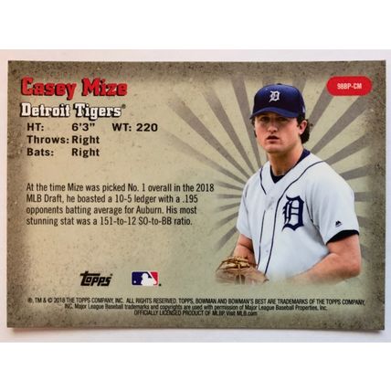 2018 Bowman's Best '98 Best Performers Refractors #98BPCM Casey Mize