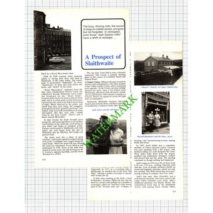Slaithwaite Yorkshire Jack Sykes Russell Blackburn - 1985 Article
