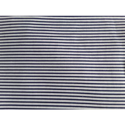 Dark blue striped cotton fabric square 48cms x 48cms