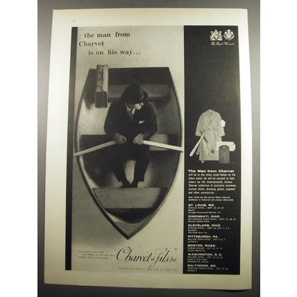 1955 Charvet et Fils Fashion Advertisement - The man from Charvet is on his way