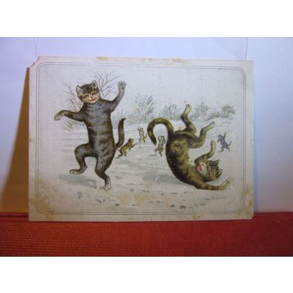 VICTORIAN, ROYAL OPERA HOUSE, LEICESTER. DICK WHITTINGTON PANTOMIME CARD CAT a =
