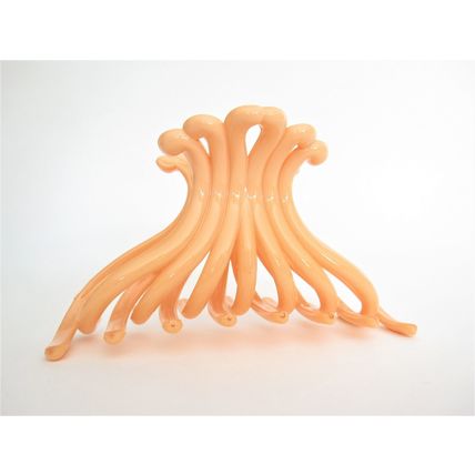 Large peach orange acrylic hair claw clip for medium thick hair