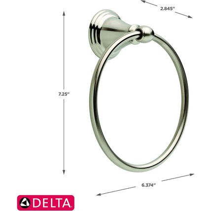 Delta Faucet 79646-SS Windemere Hand Towel Ring-Brilliance Stainless Steel-NEW
