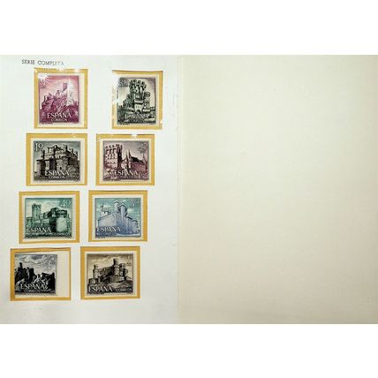Spanish Castles, Mint Set 8 Stamps, 1960s Spain
