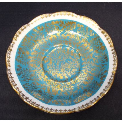 Royal Albert Buckingham Series Blue and Gold Trim Saucer Fine Bone 1970's-80's