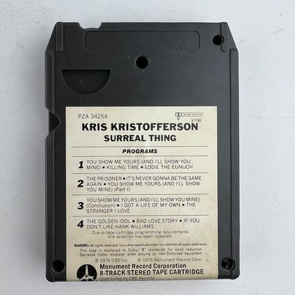 Kris Kristofferson - Surreal Thing 8 Track Tape Cartridge PZA-34254