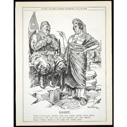 KISMET 1913 John Bernard Partridge - Turkey PUNCH CARTOON PAGE