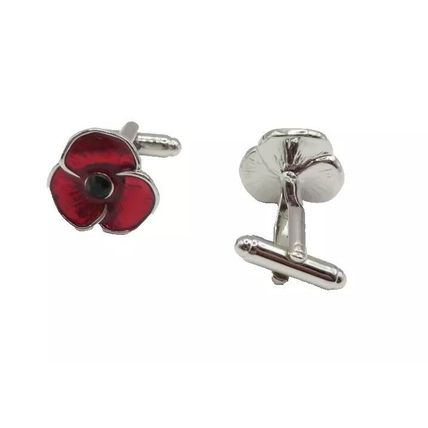 Equilibrium Red Flower Cufflinks & Tie Pin Set Boxed Male Jewellery