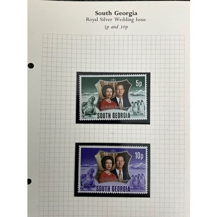 South Georgia Queen Elizabeth 2nd 1972 Silver Wedding set Unmounted mint