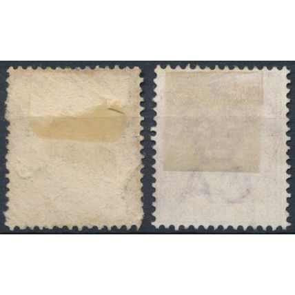 QV: 1d - Gibraltar 1886 & 1898 - F H - SG 9 & 40