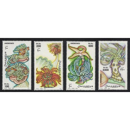 Somalia Coelenterates Anemones Cnidarias Sea Fauna 4v 2000 MNH MI#798-801