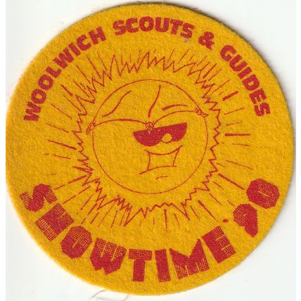 Scout Badge UK Gang Show - Showtime 1990 Woolwich - Felt (A1)