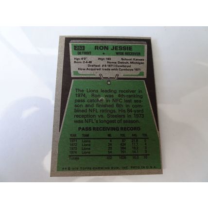 1975 Topps Football Card # 253 Ron Jessie VG-Ex (4) Detroit Lions