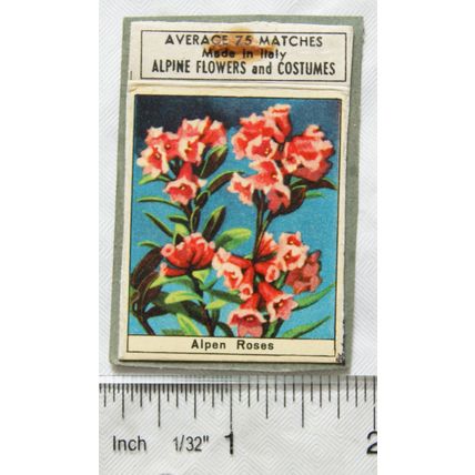 old Matchbox Front - Alpine Roses - Alpine Flowers & Costumes