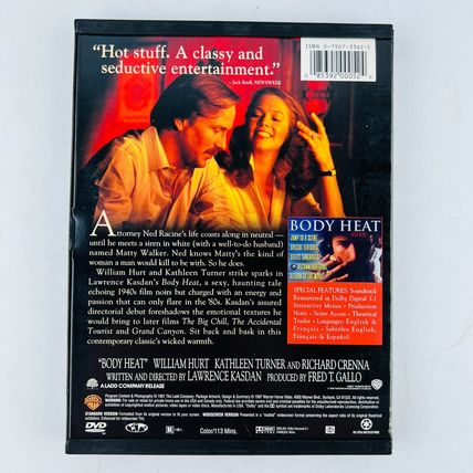 Body Heat DVD William Hurt, Kathleen Turner