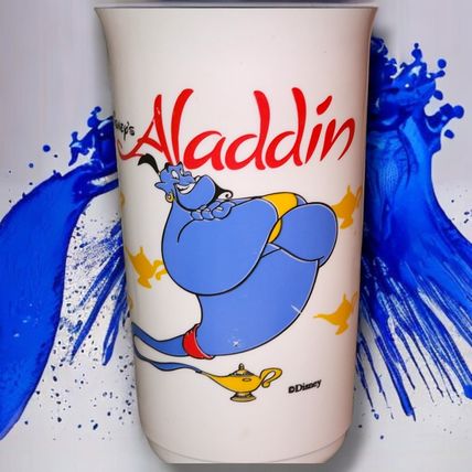Vintage Disney Aladdin Cup with Lid by Short Sport 6" tall MNT