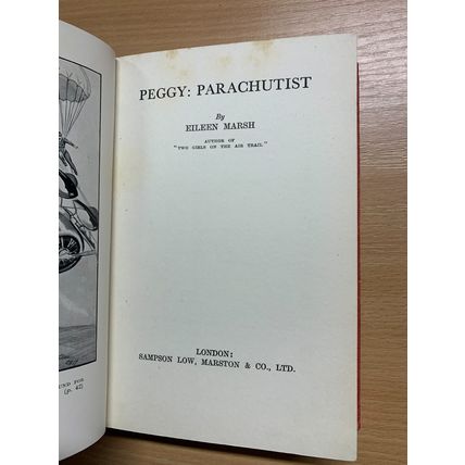 RARE* 1936 EILEEN MARSH PEGGY PARACHUTIST ILLUSTRATED FICTION VINTAGE BOOK (P4)